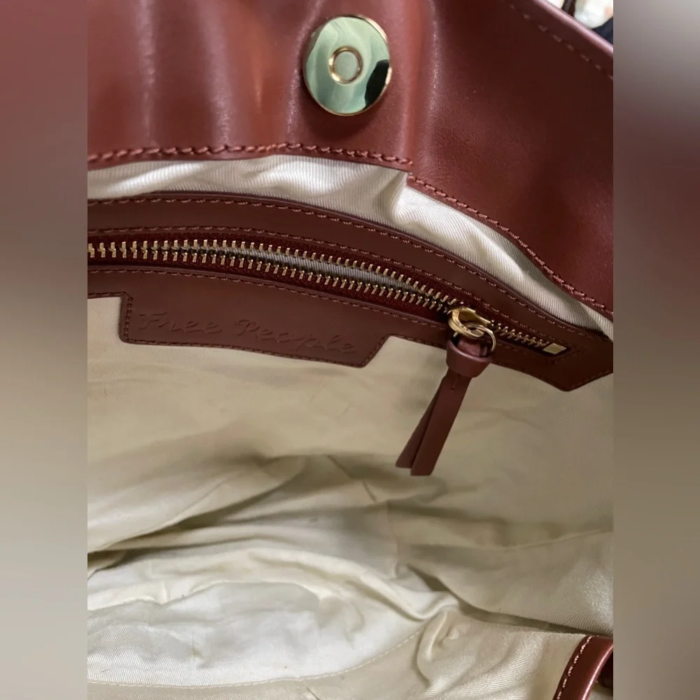 Women's Free People Brown Woven Hobo Bag